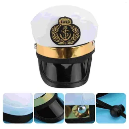 Dog Apparel White Hat For: Small Sailors Holiday Puppy Cat Navy Headwear Festival Po Props Random Button Colour Suit