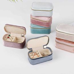 Jewelry Boxes Creative Velvet Jewelry Storage Box Travel Wedding Earrings Ring Organizer High Quality Flannel Packaging Box Fashion Girls Love