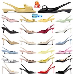 designer High Heels shoes heel womens whitedress slingback black blue res yellow Triangle Brushed leather office luxury Party Wedding Dress pumps pink sliver women
