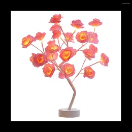 Table Lamps USB Battery Operated LED Lamp Rose Flower Bonsai Tree Night Lights Garland Decoration Valentine'S Day D