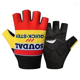 Cycling Gloves 2024 SOUDAL QUICK STEP TEAM One Pair Half Finger Jersey MTB Road Mountain Bike Bicycle Gel