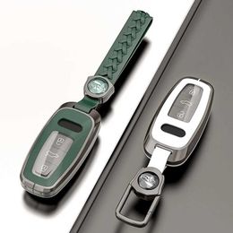 Car Key Zinc Alloy Car Remote Key Case Cover Shell Holder For Audi A6 A7 A8 E-tron Q5 Q8 C8 D5 Gold Edge Design Protector Accessories T240509