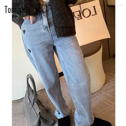 Women's Jeans Tonngirls Black Women Casual Loose Vintage Y2k Boyfriend For Streetwear Denim Wide Leg Pants Trousers