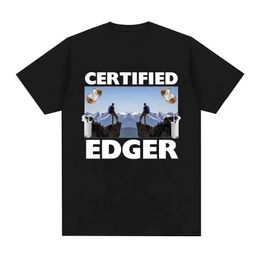 Men's T-Shirts 2024 Certified Edger Meme Graphic T Shirts Funny No Nut November Tops Clothing T-shirt Men Women Casual Fashion Cotton Ts T240506