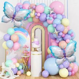 Party Decoration Candy-colored Balloon Arch Ice Blue Butterfly Star Macaron Package Wedding Birthday Baby Shower