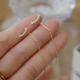 Dangle Chandelier 2023 Trendy Long Wire Tassel Thread Chain Climb Star Heart Beads Pendants Drop Earrings Womens Rhinestone Accessories Jewellery