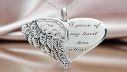 20pcs lots New Hearts I Have A Pair of Wings Necklace Pendant Creative Angel Wings Lettering Necklaces for Women T6615793573625963
