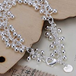 Wedding Bracelets 925 Sterling silver bracelets Charms bead chain fashion cute nice women grapes Bracelet wedding Jewellery free shipping