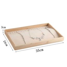 Jewelry Tray Bamboo and Wood 20-bit Jewelry Display Tray Necklace Bracelet Display Tray Jewelry Holder