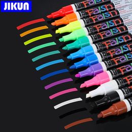 8/12pcs Liquid Chalk Marker Pens Erasable Multi Coloured Highlighters LED Writing Board Glass Window Art Colourful Marker Pens 240506