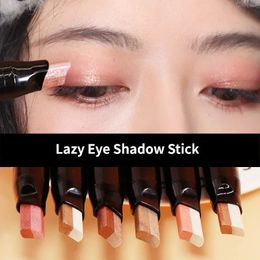 2 In 1 Double Colour Gradient Velvet Eye Shadow Stick Lazy Eyes Makeup Professional Waterproof Lasting Shimmer Metallic Eyeshadow 240425