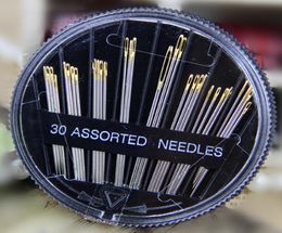 hand sewing needle box Gold tail assorted 30 pieces diy needle thread tool whole3342358