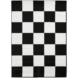 Carpets 5x7 Black And White Checkered Indoor Area Rug