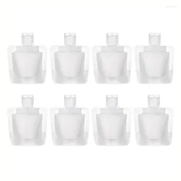 Storage Bottles 8pcs 30ml Refillable Flat Bag Portable Travel Transparent Plastic Empty Packaging Used To Fill Various Liquids