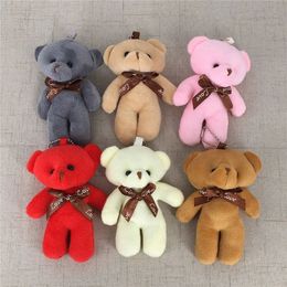 6Colors Plush Bear Keychain Toy Jewelry Accessories Small Pendant Key Ring Doll 240506