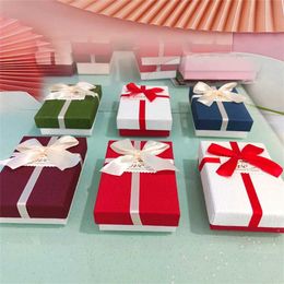 Jewellery Boxes High-grade Bow Paper Jewellery Packaging Box for Ring Earrings Necklace Bracelet Storage Organiser Display Gift Box Jewellery Box