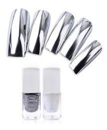 Whole Misscheering Silver Mirror Nail Polish Base Coat Peel Off Metal Nail Varnish Metallic Manicure Nail Art Polish3805544