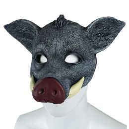 Party Masks Halloween Mask Cat Clown Carnival Adult Role Play Costume Soft Pu foam Animal Boar Q240508