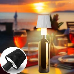 Table Lamps Rechargeable Striped Wine Bottle Lights Adjustable Desktop Decorative Lamp For Living Room Bedroom Kitchen Decor Lighting