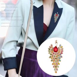 Brooches High-end Temperament Colourful Peacock Brooch Shiny Rhinestone Vintage Animal Fashion Pin Women's Costume Jewellery Gifts