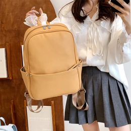 School Bags Kawaii Student Bookbags Large Capacity Women Laptop Backpacks Fashion Soild Color Simple Cute Middle Rucksack Bagpack