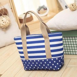 Shoulder Bags Fashion Striped Casual Tote Women Canvas Handbag Shopping Beach Zipper Large Bag Sac A Main Bolsas