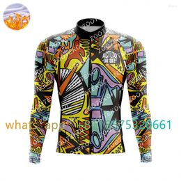 Racing Jackets ACTLTO OR DLE Team Cycling Jersey Mens Thermal Fleece Bicycle Clothing MTB Long Sleeve Warm Tops Road Bike Outdoor Sports