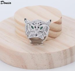 Donia Jewellery luxury ring fashion tiger head copper inlaid zircon European and American creative female handmade designer gift wit6716871