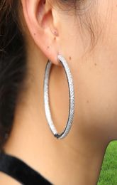 25mm 50mm big small huggie hoop earring full lab diamond cz paved circle hoops european fashion women gift bling hoops design841832733285