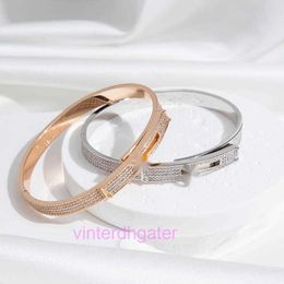Top Edition Hrms Designer Bracelet Kelly Full Diamond Buckle Niche Rose Gold Light Luxury Jewellery As a Gift for Her Best Friend and Girlfriend Original