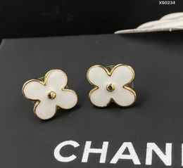 C brand luxury Rose Flower designer earrings stud 18K gold white elegant womens earring earing ear rings jewelry gift8248567