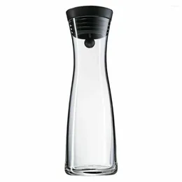 Wine Glasses Water Carafe 1.8L High Borosilicate Glass Bottle Basic Tilting Lid Closure Jug