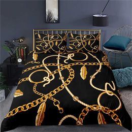 Bedding sets Bedding Luxury Duvet Cover Set for Home Decoration Bedding Supplies Gold Duvet Cover 2/3 Pillow Covers Full Size J240507