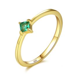 S925 Sterling Silver Ring Vintage Plated 18k Gold Ring Emerald Zircon Ring European and American Hot Fashion Women Exquisite Ring Valentine's Day Mother's Day Gift spc