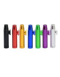 Spot direct mini color metal smoking pipes 53mm aluminum alloy flat head bullet snuff bottle pipe2031445