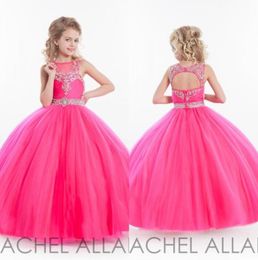 Girls Pageant Dresses Little For Girls Gowns Toddler Pink Kids Ball Gown Floor Length Glitz Flower Girl Dress For Weddings Beaded6408434