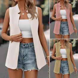 Women's Vests Casual Stylish Sleeveless For Women Versatile Solid Color Cardigans Soft Washable Ladies' Blazers Wear