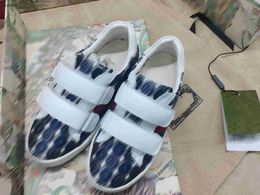 Fashion baby Sneakers Circular logo print kids shoes Size 26-35 High quality brand packaging Buckle Strap girls shoes designer boys shoes 24May