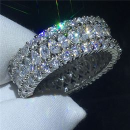Luxury Finger ring 925 Sterling silver 5A Sona Cz Engagement wedding band rings for women Bridal Jewellery 206t