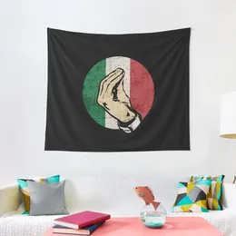 Tapestries Italian Hand Gesture Sing Language Funny Italy Flag Vintage Tapestry Wall Decoration