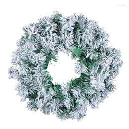 Decorative Flowers Christmas Wreaths Snow Flocked Wreath For Front Door Wall Window Christma Decoration