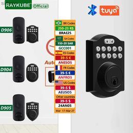 Smart Lock Raykube Tuya BLE timed automatic lock Deadbolt smart door lock digital lock with password/key/application Programme for remote unlocking D904/D905/D906 WX