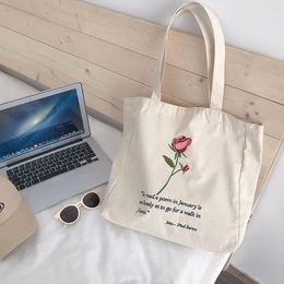 Shoulder Bags College Literature And Art Fan Rose Embroidery Casual Canvas Bag Large-capacity One-shoulder Women's Women