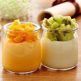 Storage Bottles Airtight Mini Yogurt Jars Portable Glass Leak-Proof Pudding Cups With Lids Container