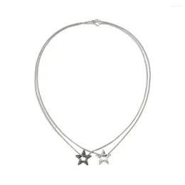 Pendant Necklaces Women Necklace Trendy Double-layered Star For Adjustable Clavicle Jewelry With Girl Style Fashionable