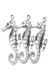 5pcslot 59mm x 30mm Large Seahorse Charms Antique Silver Tone horse for women men handmade craft necklace pendant jewelry7067358