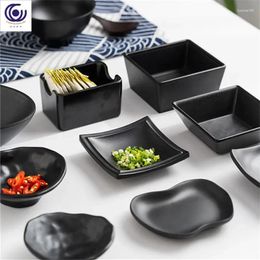 Dinnerware Sets Black Frosted Seasoning Sauce Small Flavour Plate Japanese And Korean Creative Personality Imitation Porcelain Melamine