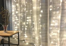 Waterfall Curtain Lights LED Icicle String Light Wedding Party Home Christmas Backdrops Decoration Copper Wire LED lamp beads6042266