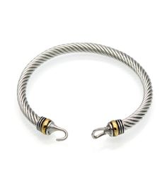 2021 Punk Style titanium steel Jewellery twisted hook hand ornament women stainless steel cable bracelet men bangle Jewellery gift3264345