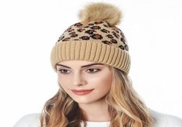 BeanieSkull Caps Warm Winter Beanie Knit Hat Ladies High Quality Ball Ski Wool Fur Knit17585518